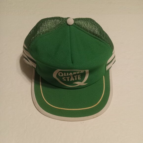 Quaker State Vintage 3 Stripe Trucker Hat/Cap OSFA - Picture 2 of 7